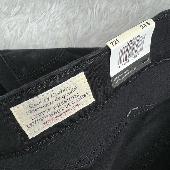 NEW Levi’s Black 721 High Rise Super Skinny Jeans Plus Size 24W Slim Taper - Picture 8 of 14